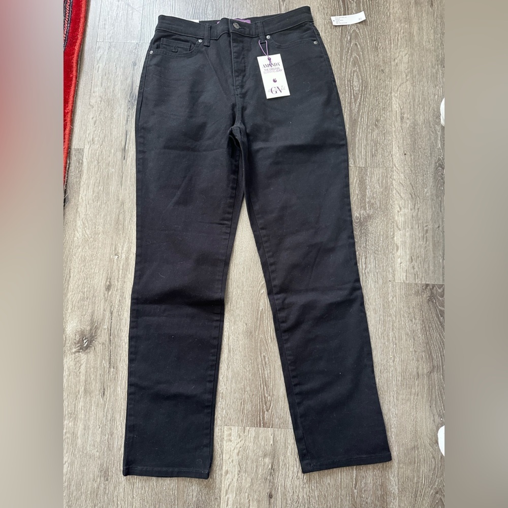 Gloria Vanderbilt Black Straight-Leg Jeans